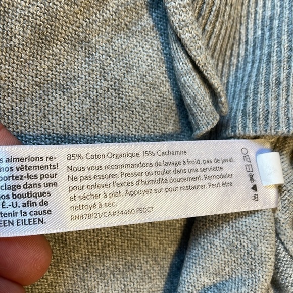 Cashmere Sweater Dress Eileen Fisher SM Grey Tunic Mid Minimalist Contemporary - Picture 13 of 14